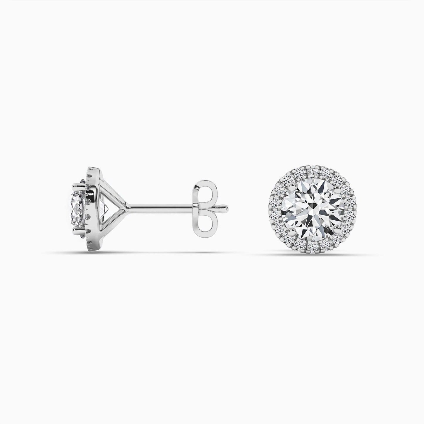 Halo Diamond Stud Earrings