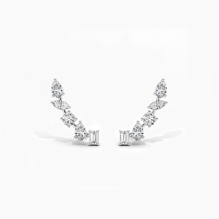 Boucles d'oreilles grimpantes diamantées