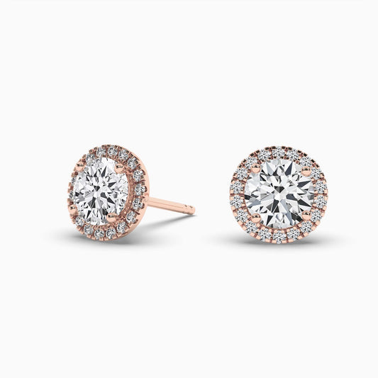 Halo Diamond Stud Earrings