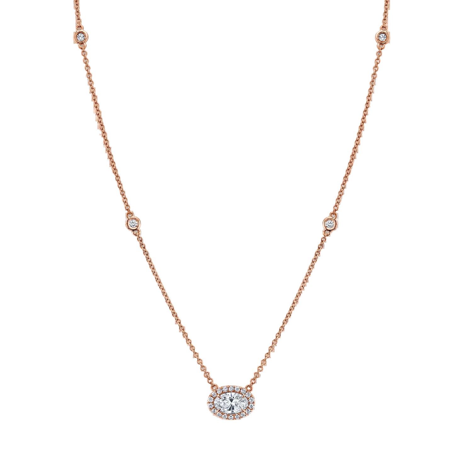 Diamond Halo Drop Necklace