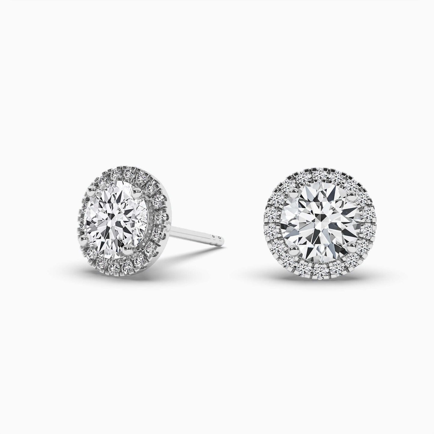 Halo Diamond Stud Earrings