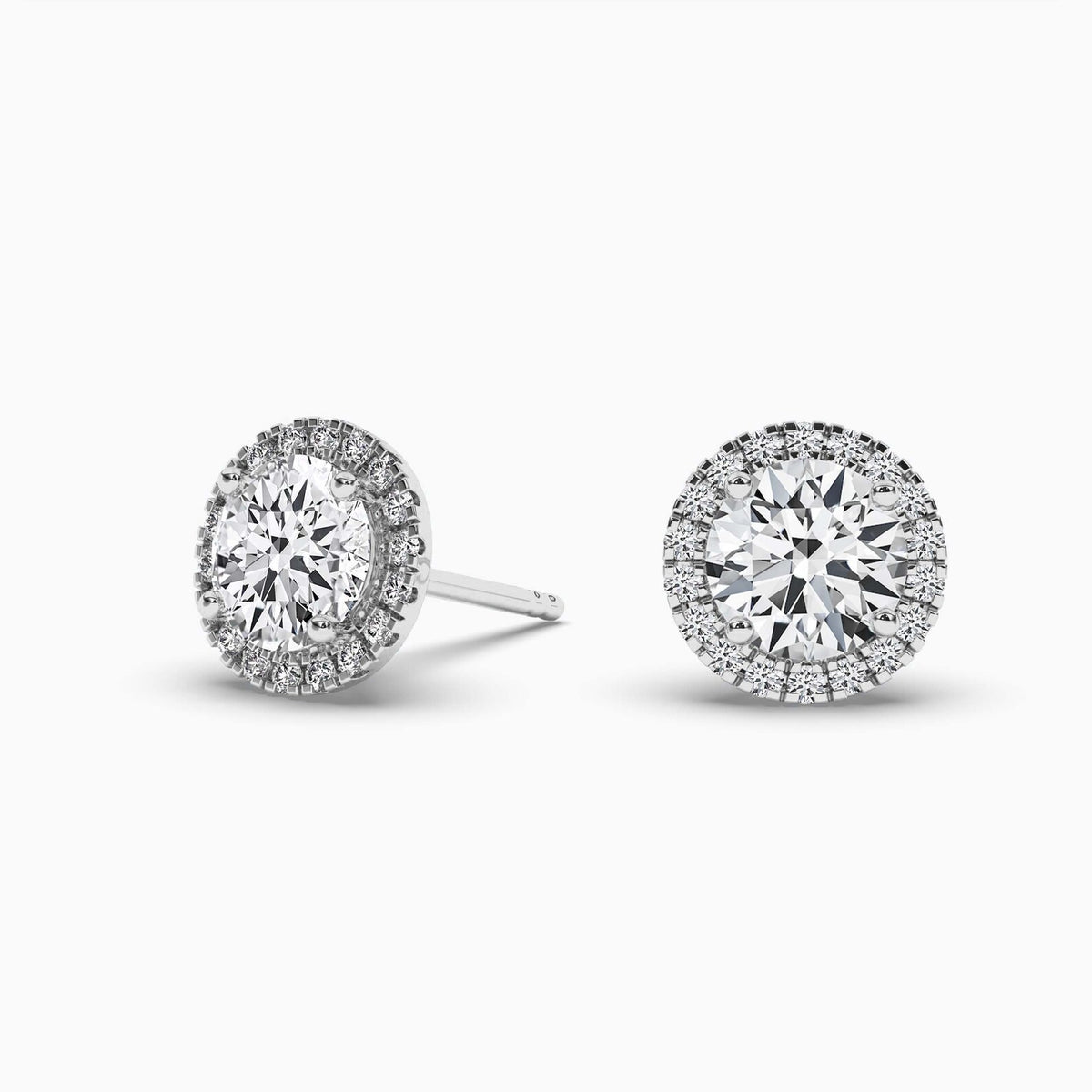 Halo Diamond Stud Earrings