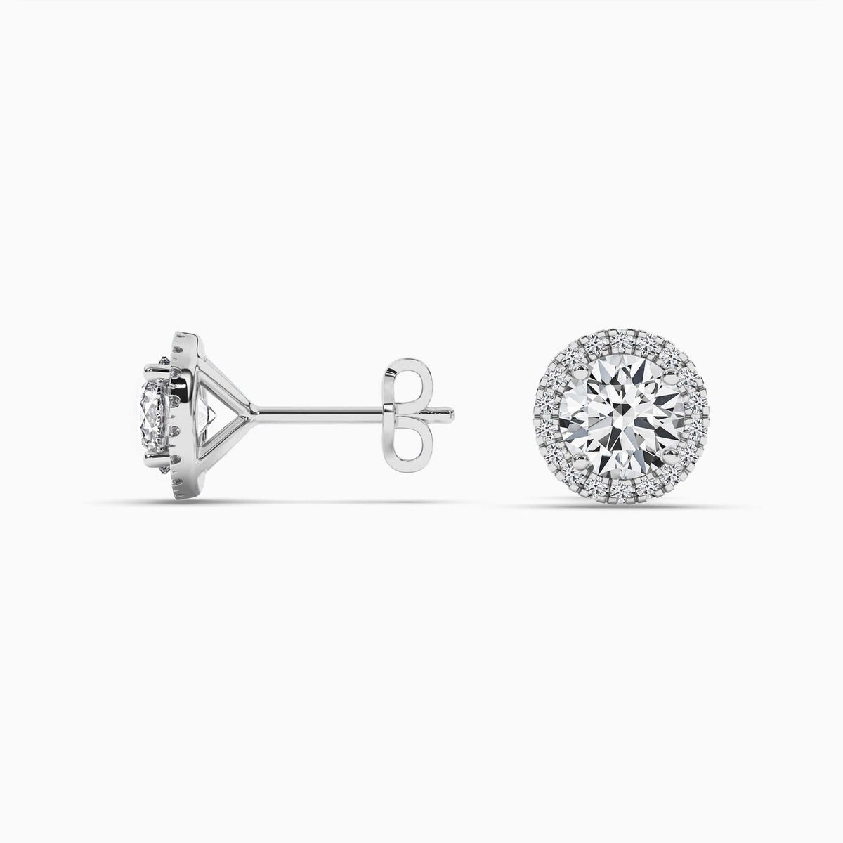 Halo Diamond Stud Earrings