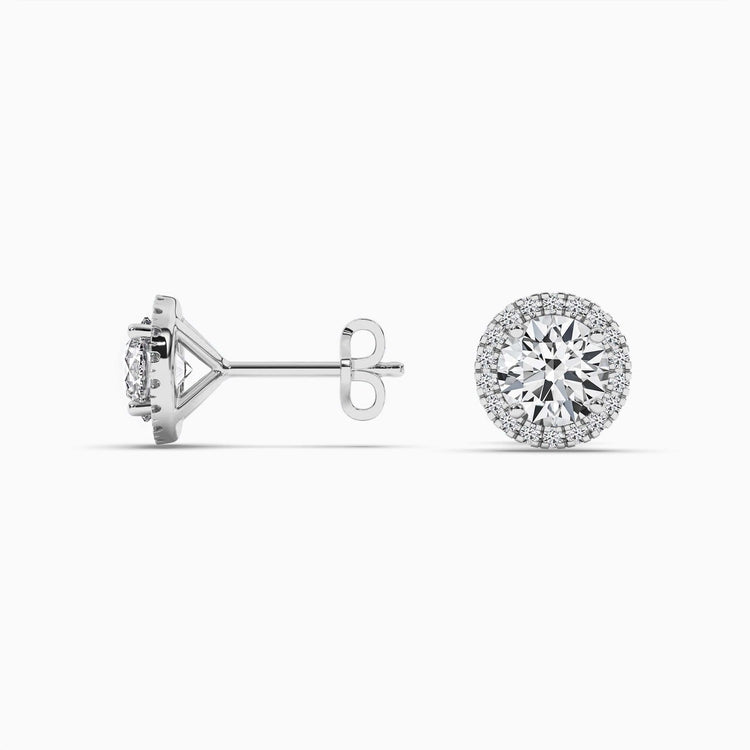 Halo Diamond Stud Earrings