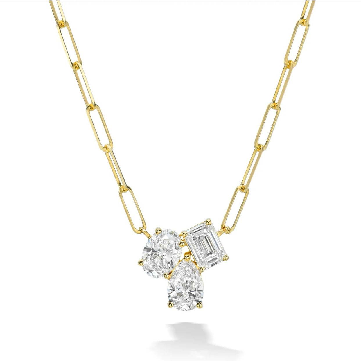 Three Diamond Pendant Necklace