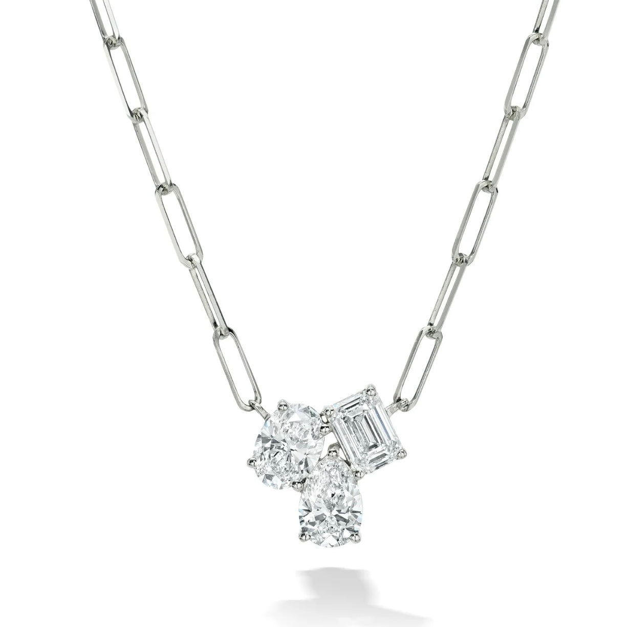 Three Diamond Pendant Necklace