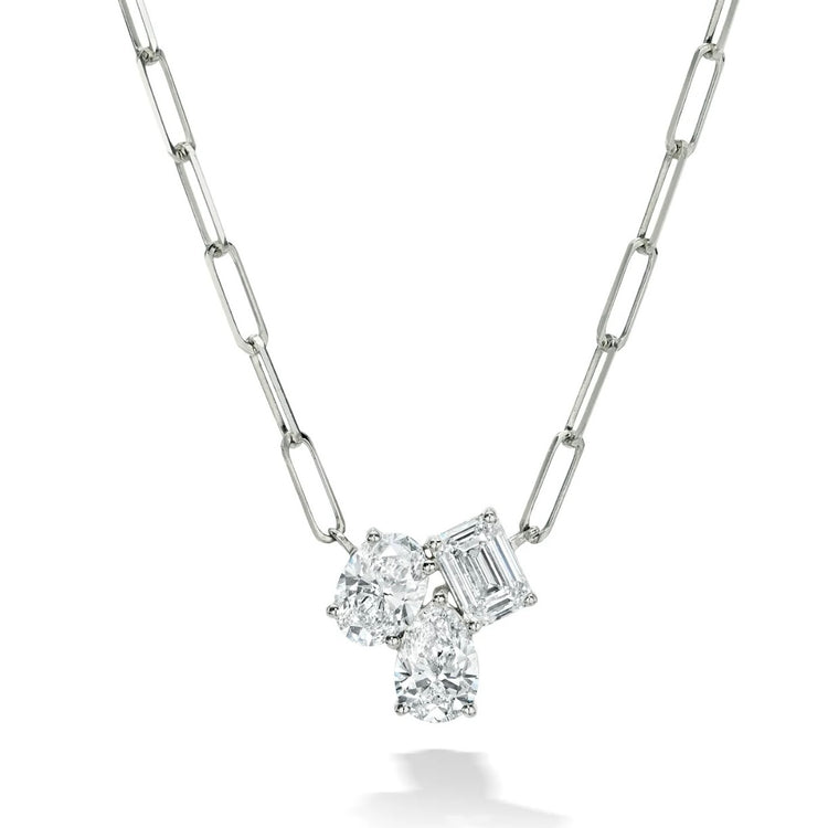 Three Diamond Pendant Necklace