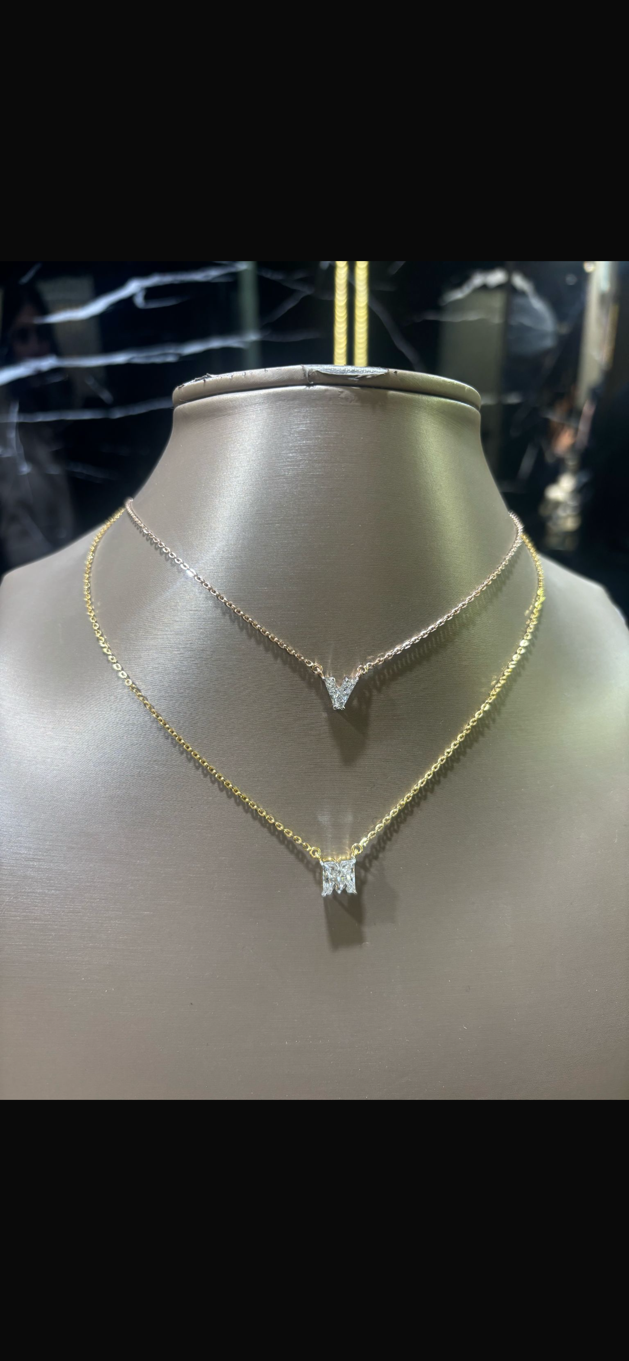 Custom Initial Lab Diamond Necklace