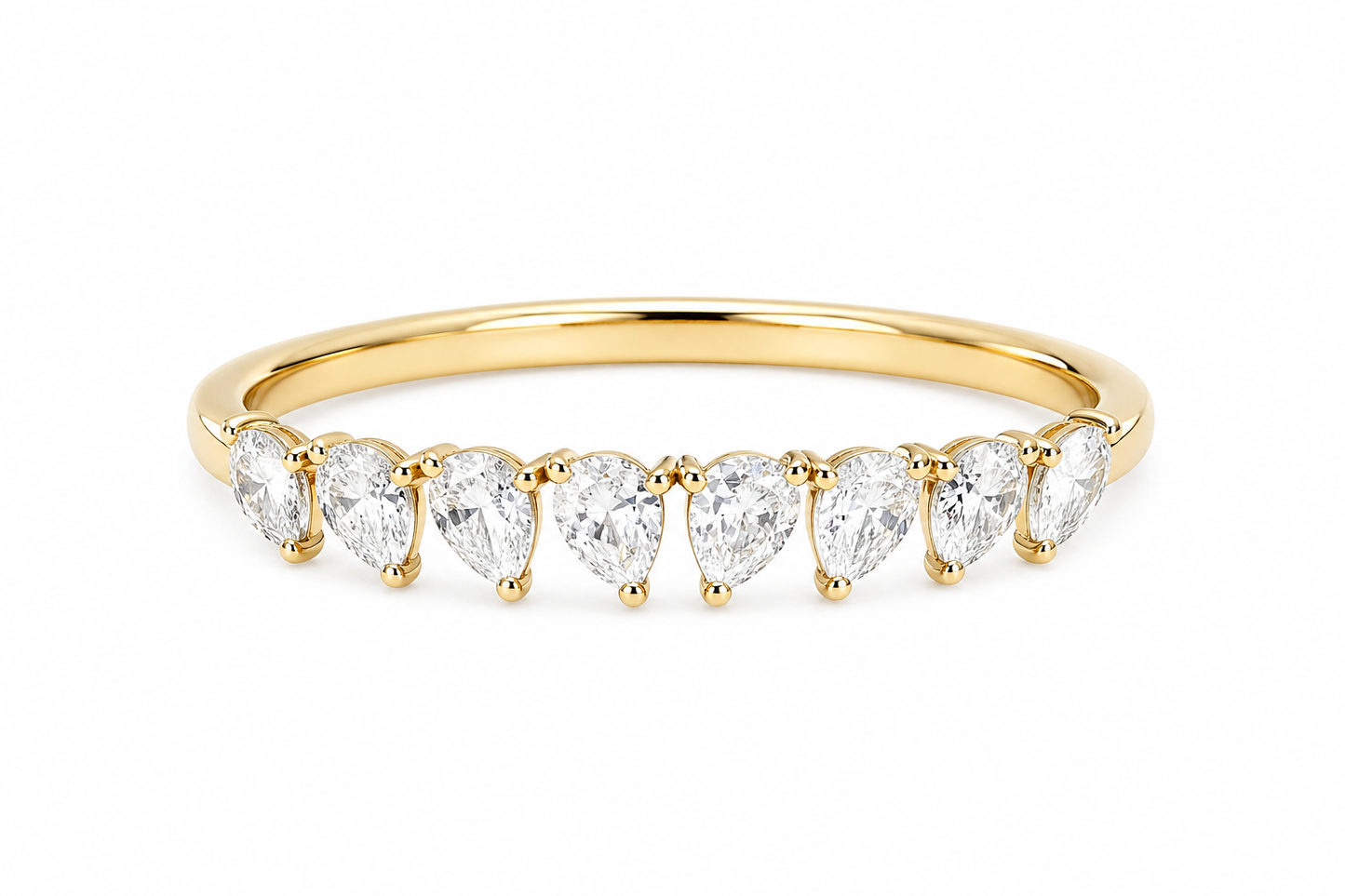Pear Shape Half Eternity Ring