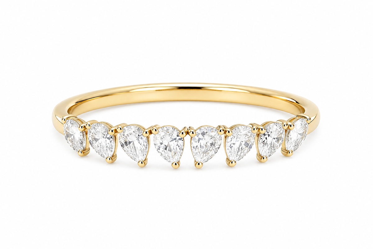 Pear Shape Half Eternity Ring
