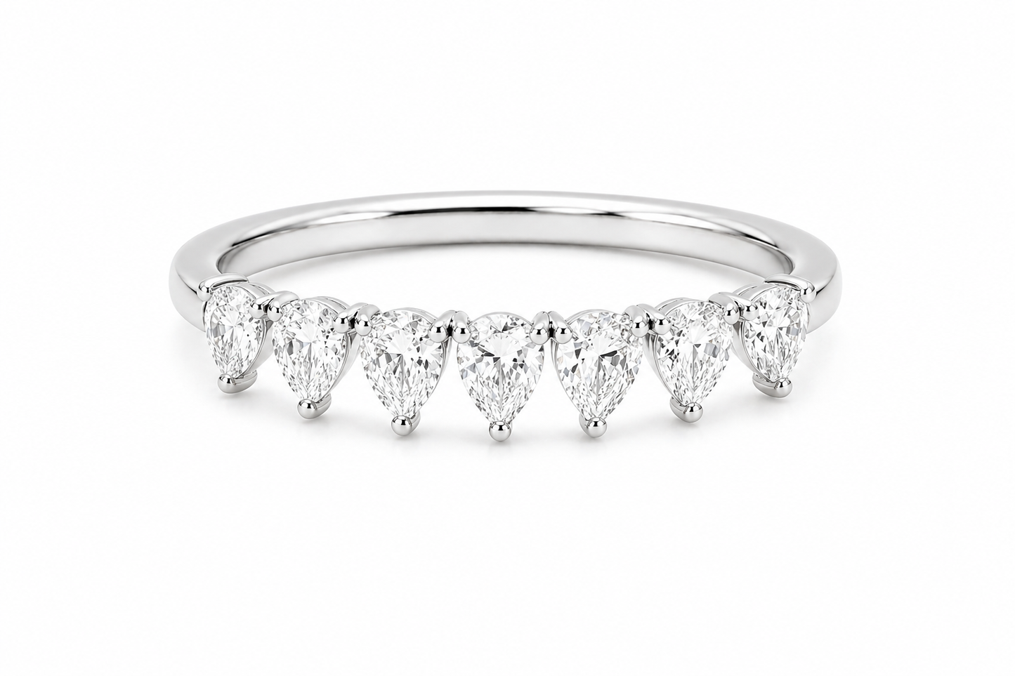 Pear Shape Half Eternity Ring