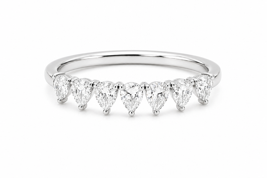 Pear Shape Half Eternity Ring