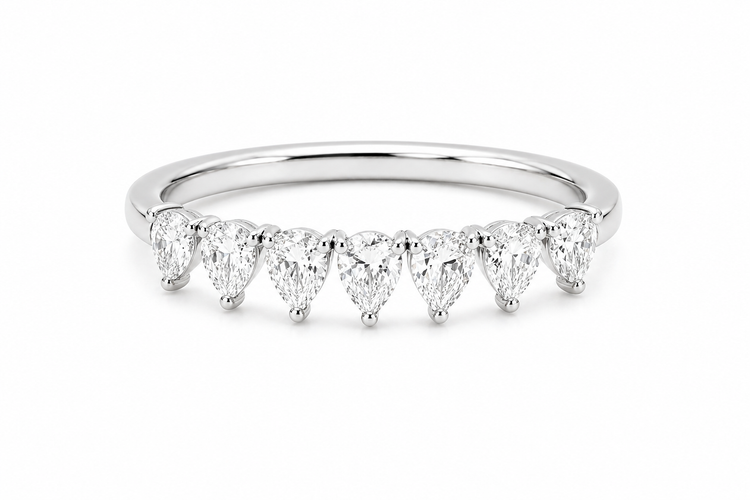 Pear Shape Half Eternity Ring
