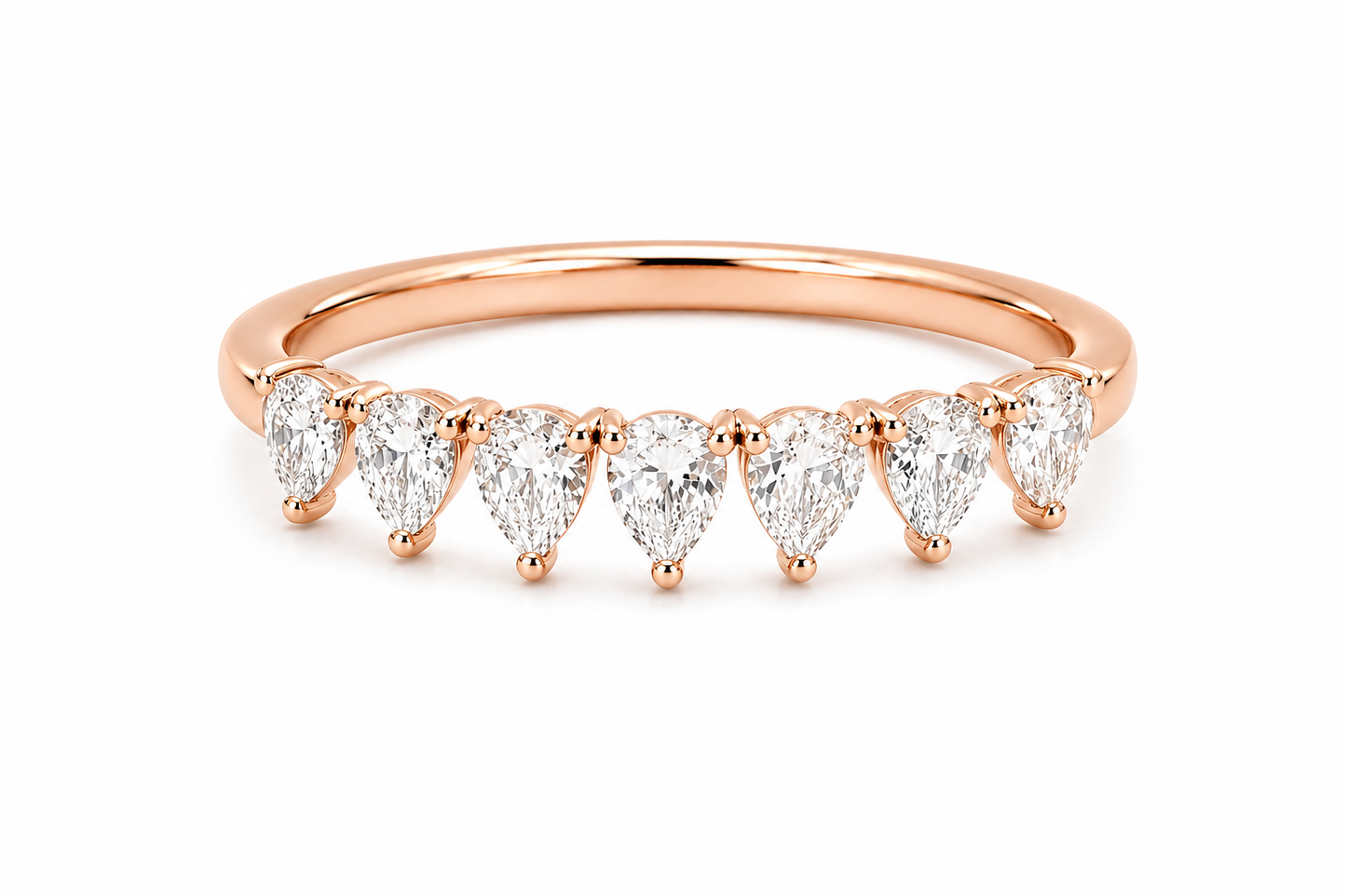 Pear Shape Half Eternity Ring