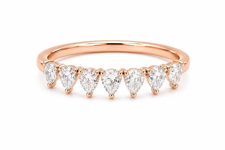 Pear Shape Half Eternity Ring