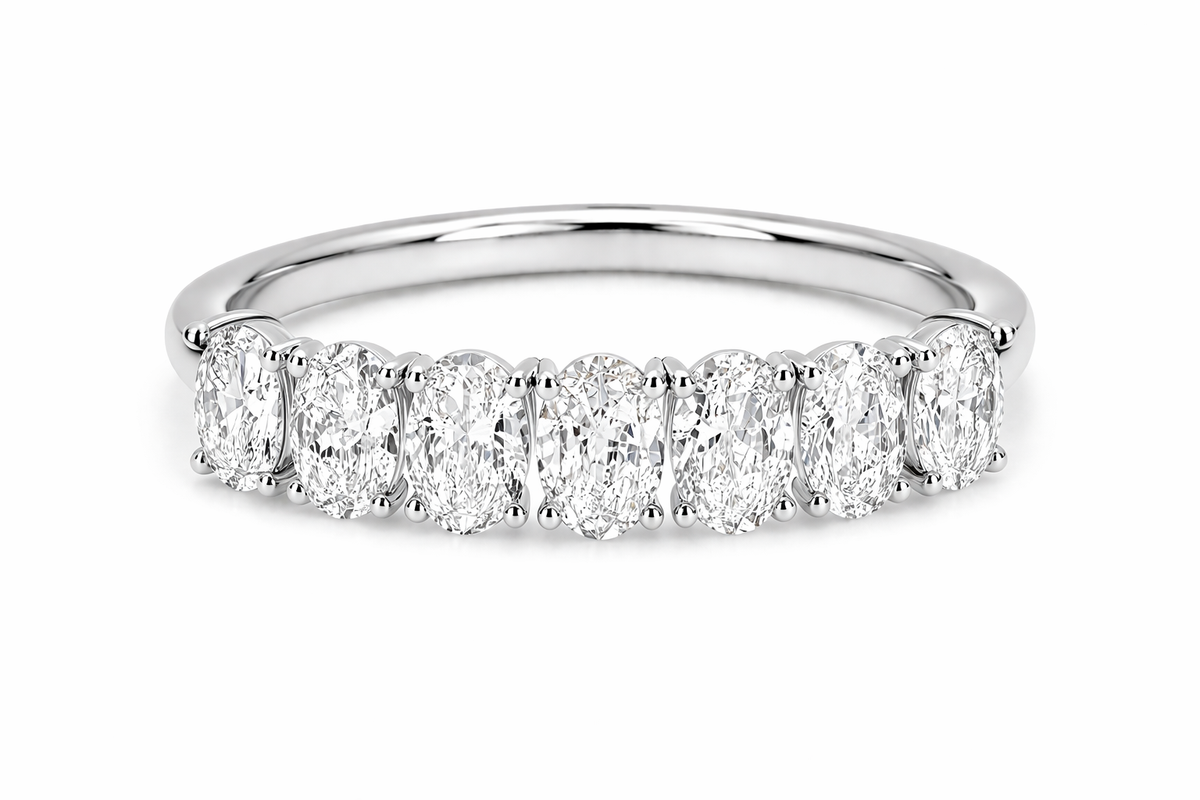 Oval Half Eternity Ring