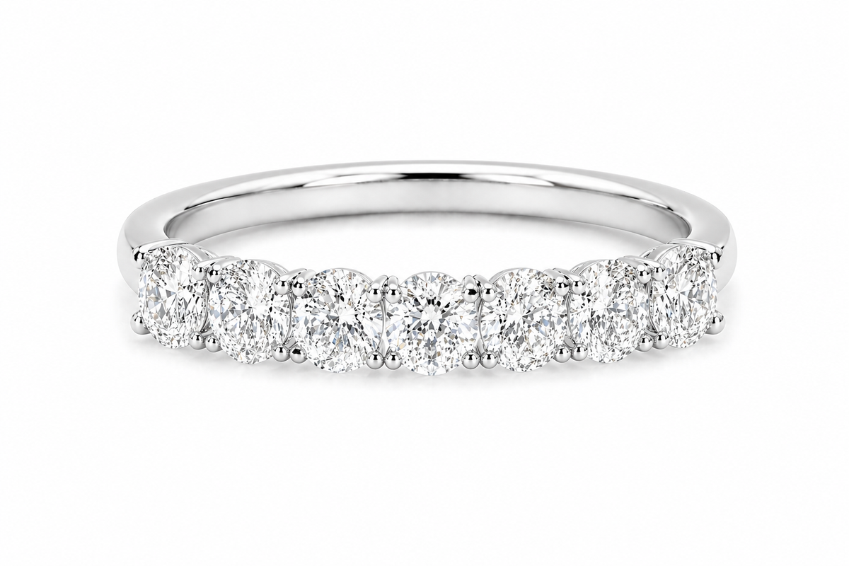 Bague demi-éternité ronde